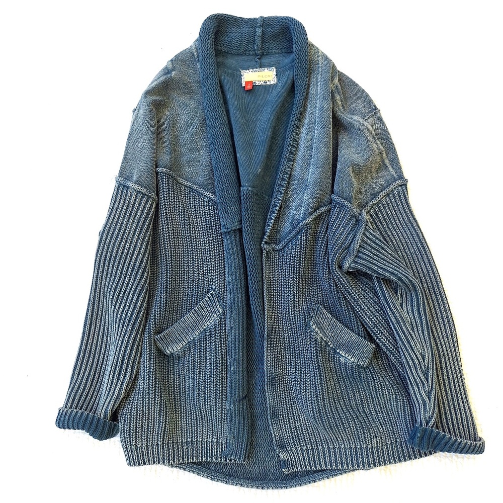 Pilcro Acid Wash Cardigan – Size Small – Blue Washout